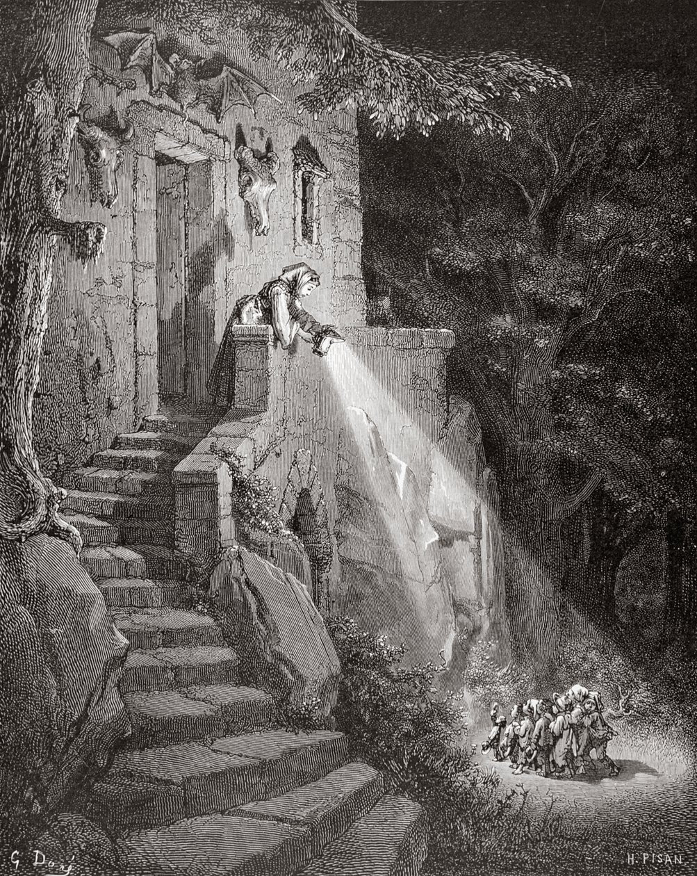 The Dwelling of the Ogre, engraved by Heliodore Joseph Pisan by Gustave Dore