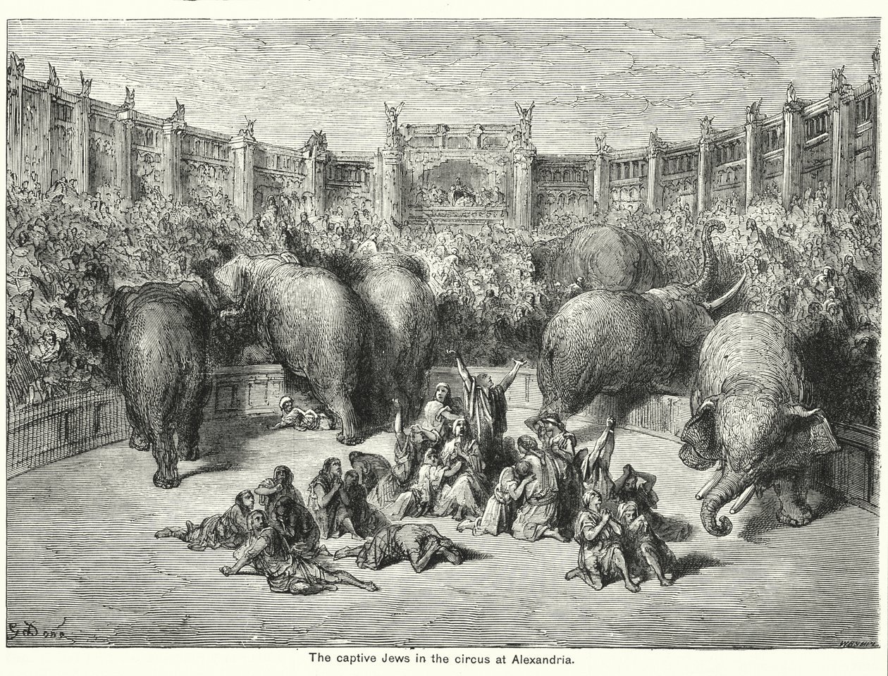 The Captive Jews in the Circus at Alexandria by Gustave Dore