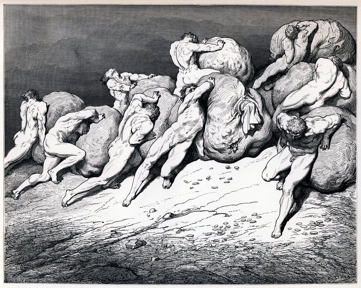 The hoarders and wasters, 1857 by Gustave Dore
