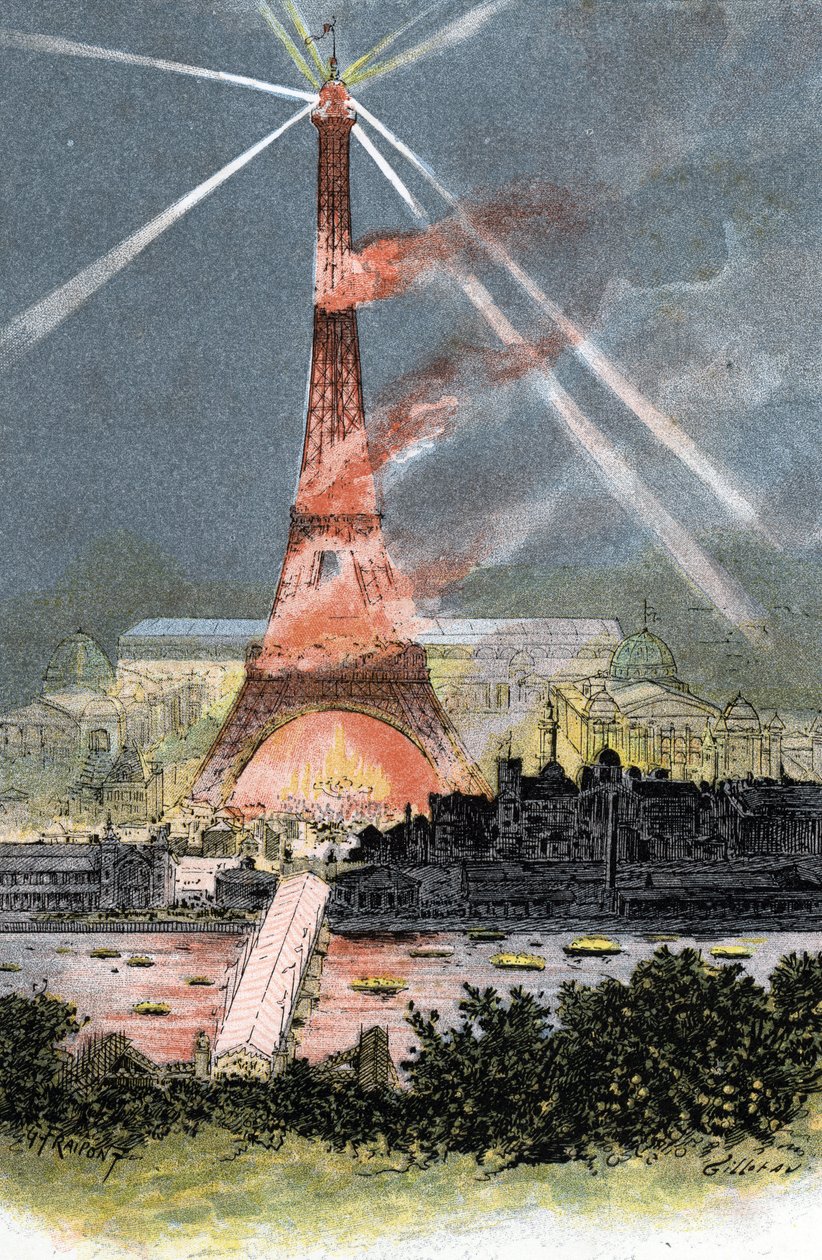 Eiffel Tower Illuminated During the World
