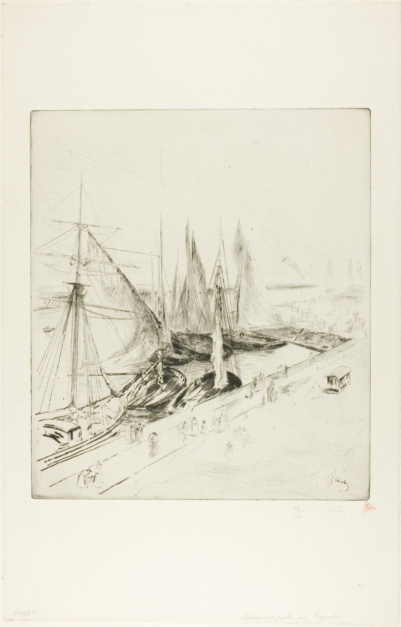 Fishing Boats of Tréport by Gustave Leheutre