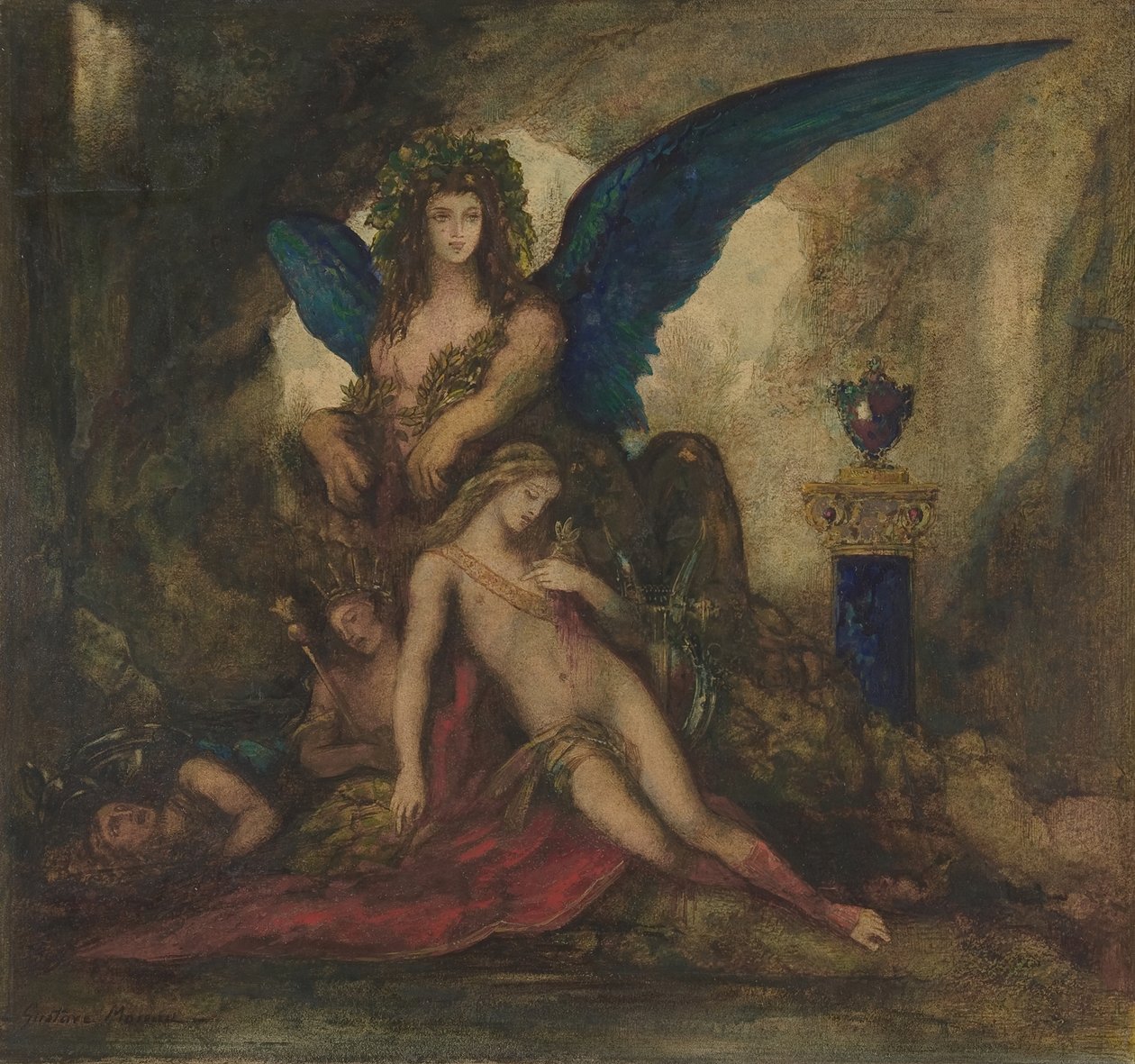 Sphinx in a Grotto Poet, King and Warrior by Gustave Moreau
