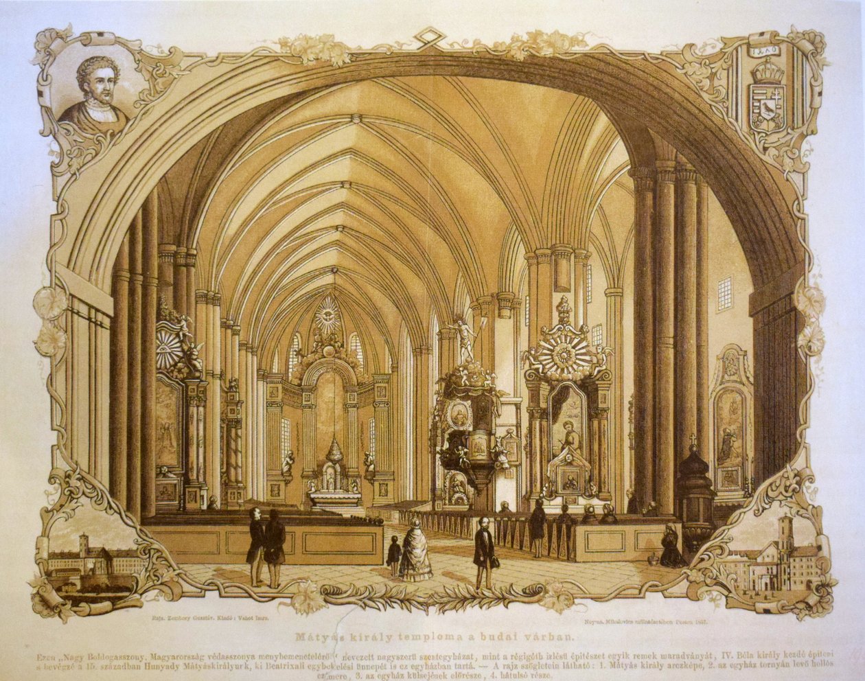 The Interior of Matthias Church in Buda by Gusztáv Zombory