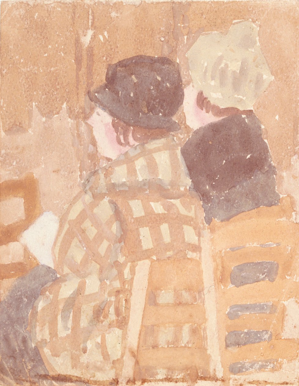 Two Women Seated in Church by Gwendolen Mary John