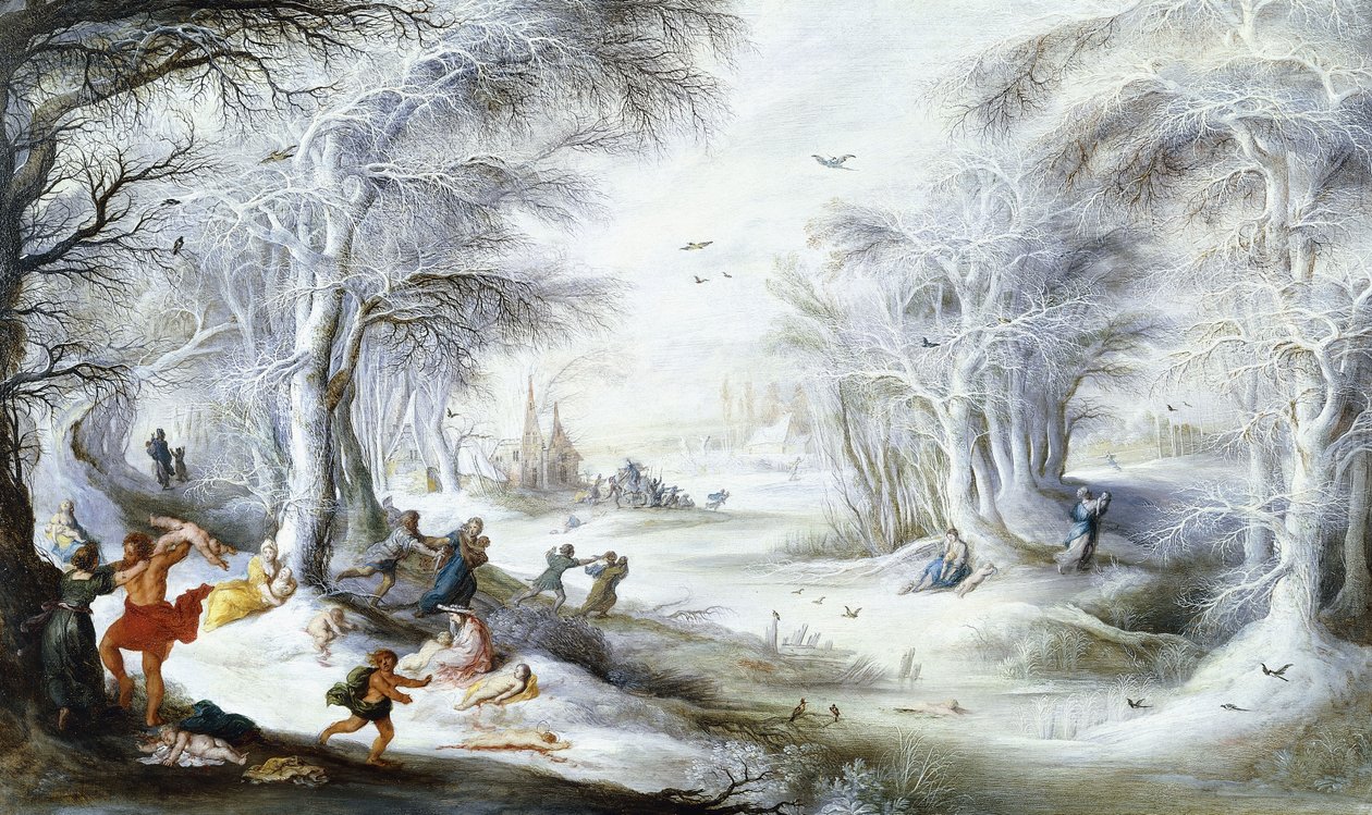 A Winter Landscape with the Massacre of the Innocents by Gysbrecht Lytens or Leytens
