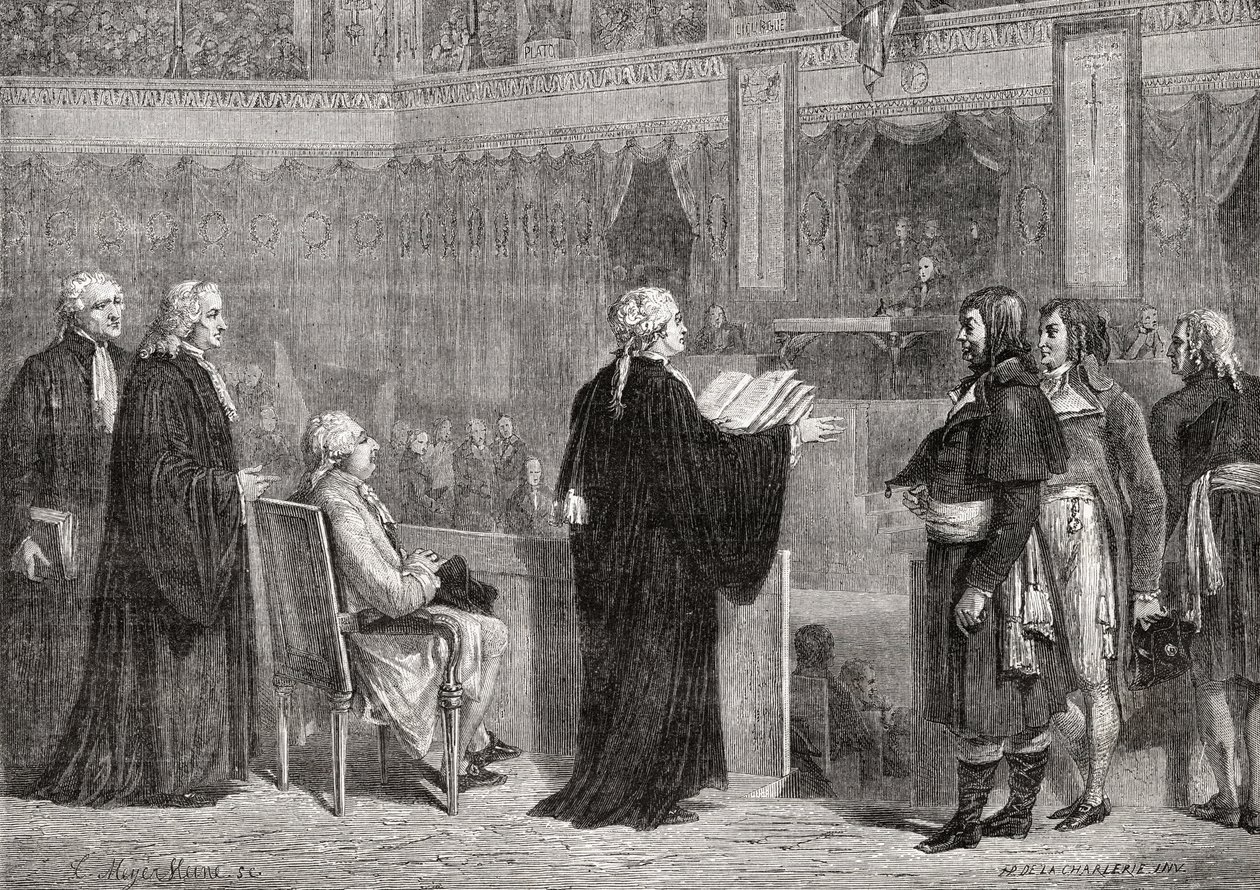 King Louis XVI before the Convention, 26th September 1792 by H. de la Charlerie