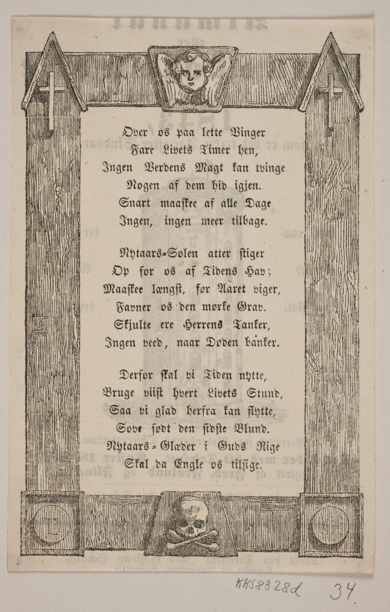 Frame with Angel Head, Cross, and Skull by H. C. Henneberg