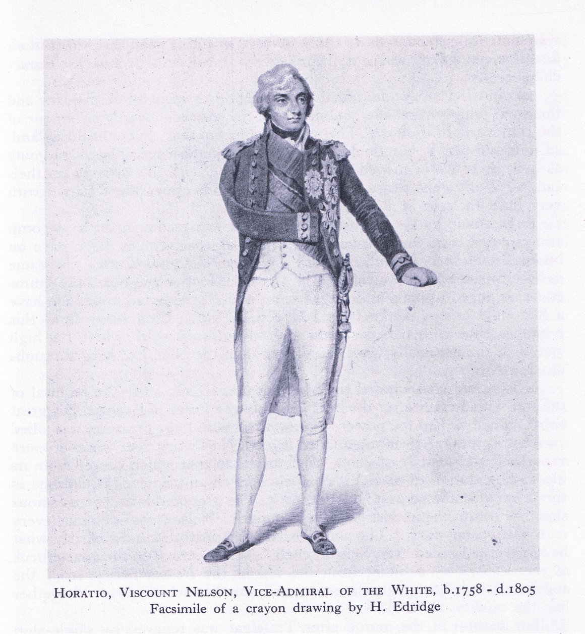Horatio, Viscount Nelson, from British Adventure published by Collins by H. Eldridge