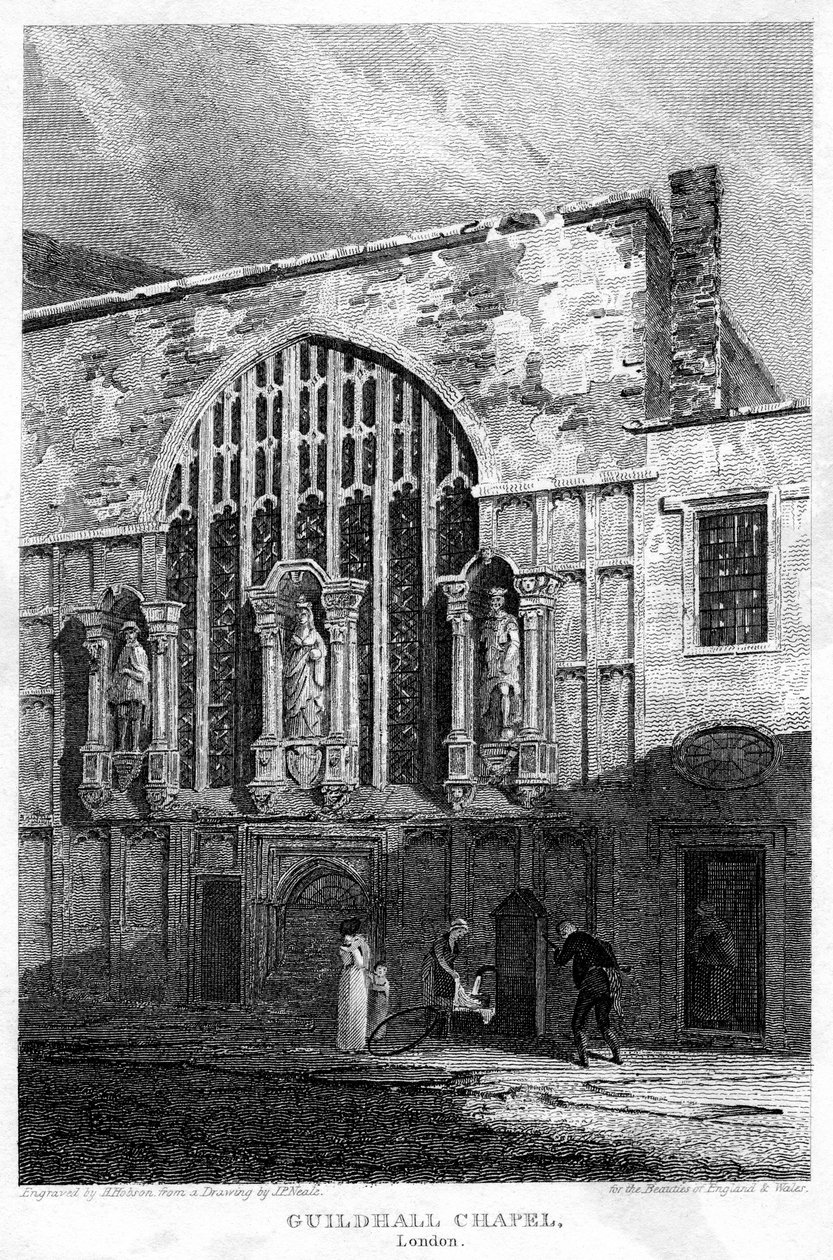 Guildhall Chapel, City of London, 1815 by H. Hobson