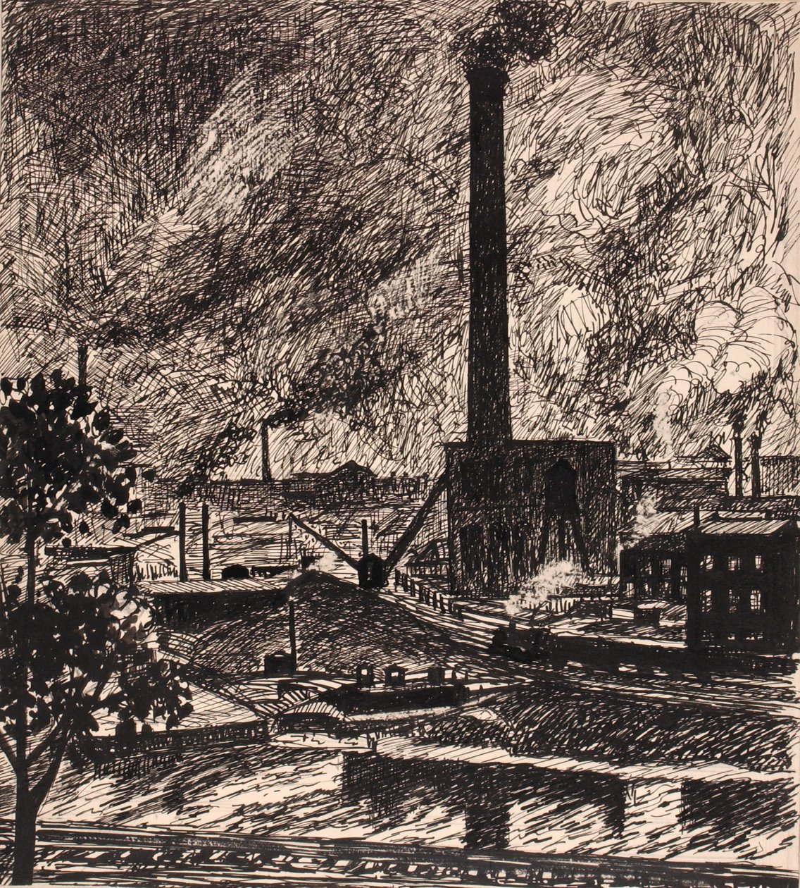 Untitled (Industrial Scene) by H. Lyman Sayen