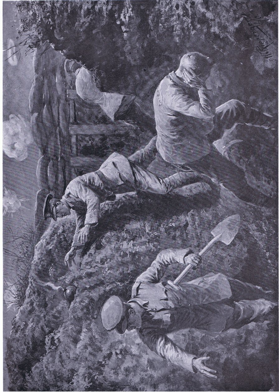 Second Lieutenant Rochfort Picks Up a Bomb Which Was About to Explode and Hurls It From the Trench by H. Ripperger