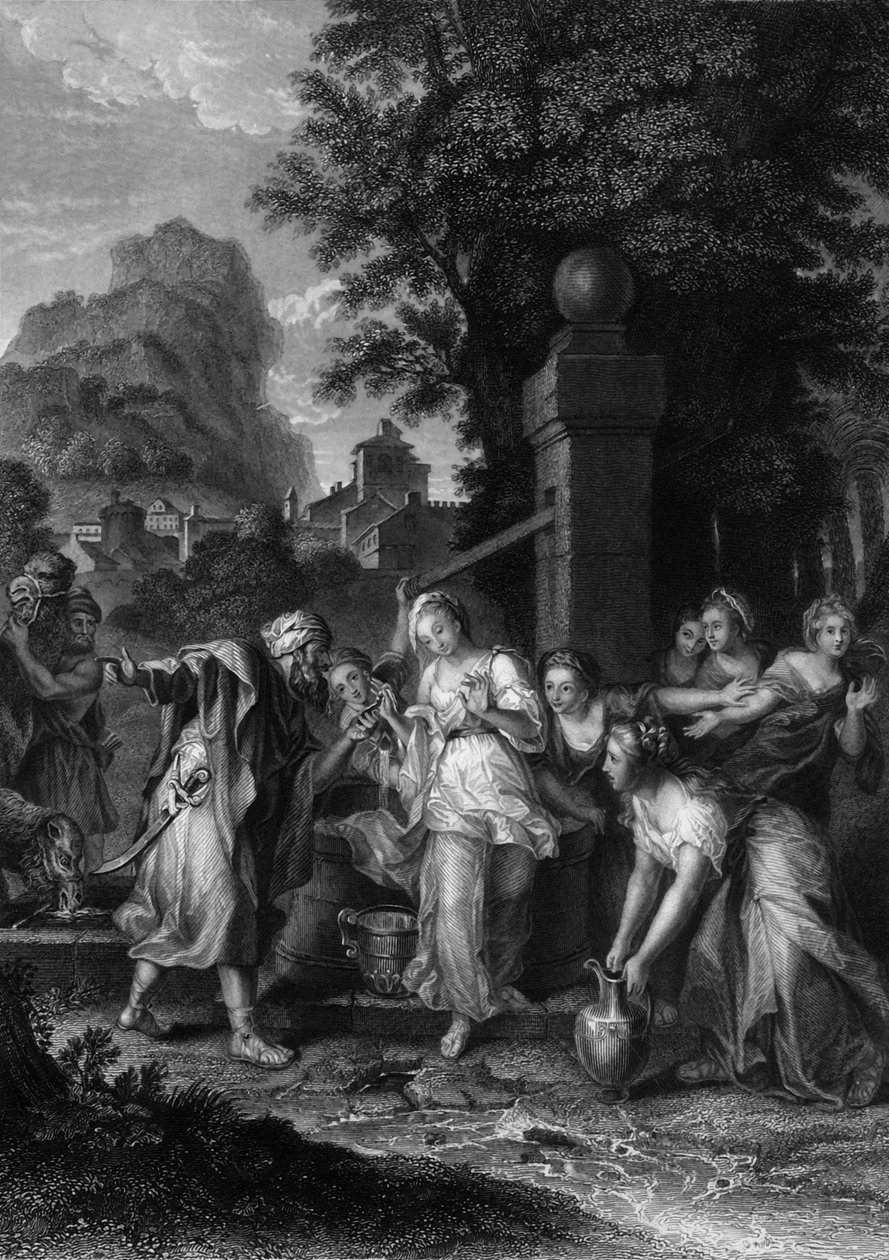 The Meeting of Eliezer and Rebecca at the Well by H. Robinson