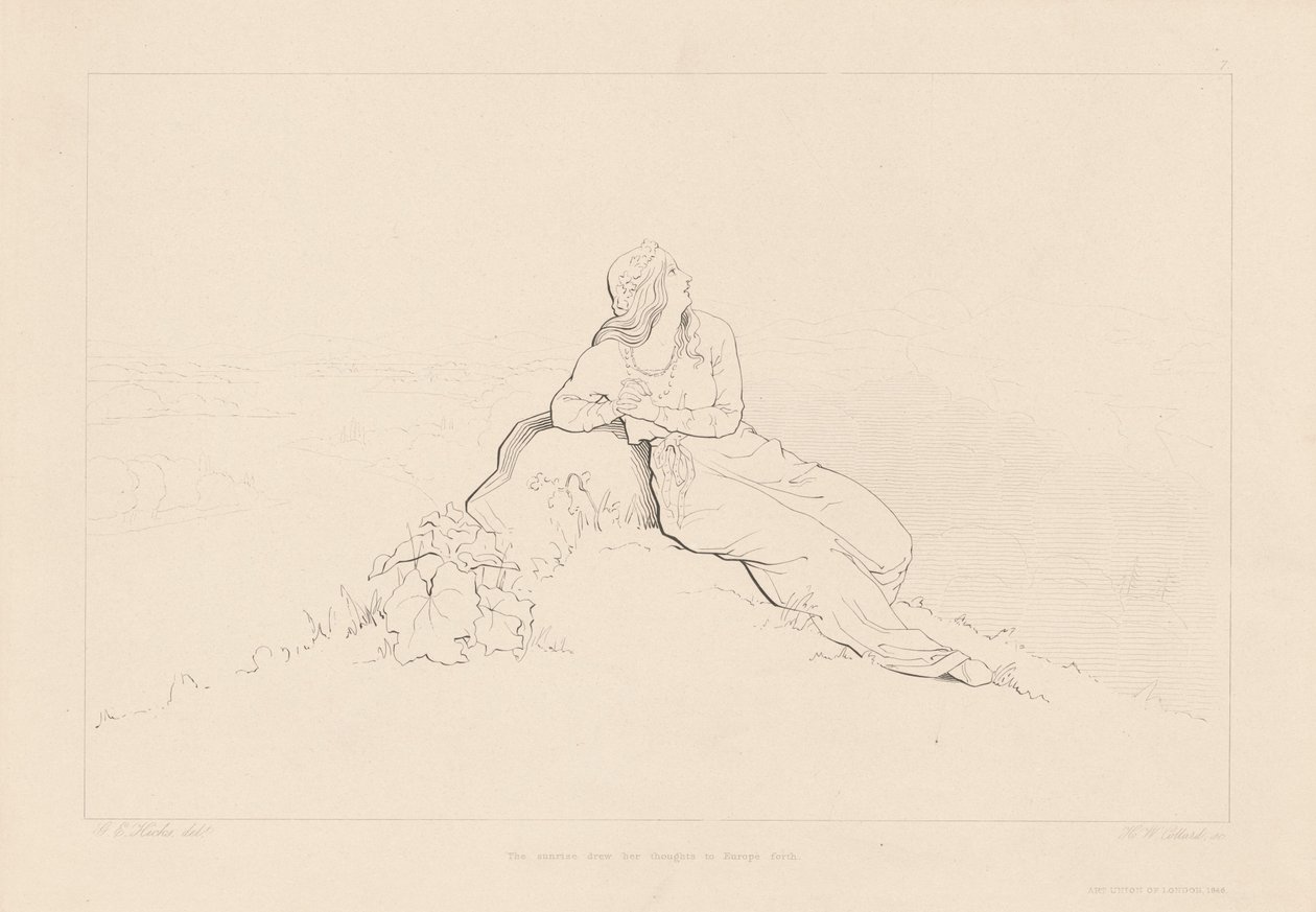 The Sunrise Drew Her Thoughts to Europe by H. W. Collard, after George Elgar Hicks