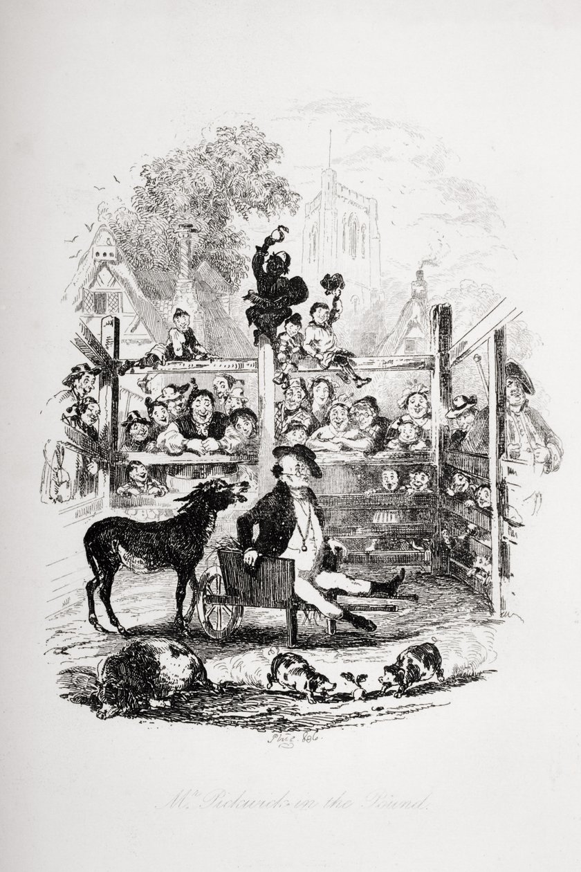 Mr. Pickwick in the Pound by Hablot Knight Browne