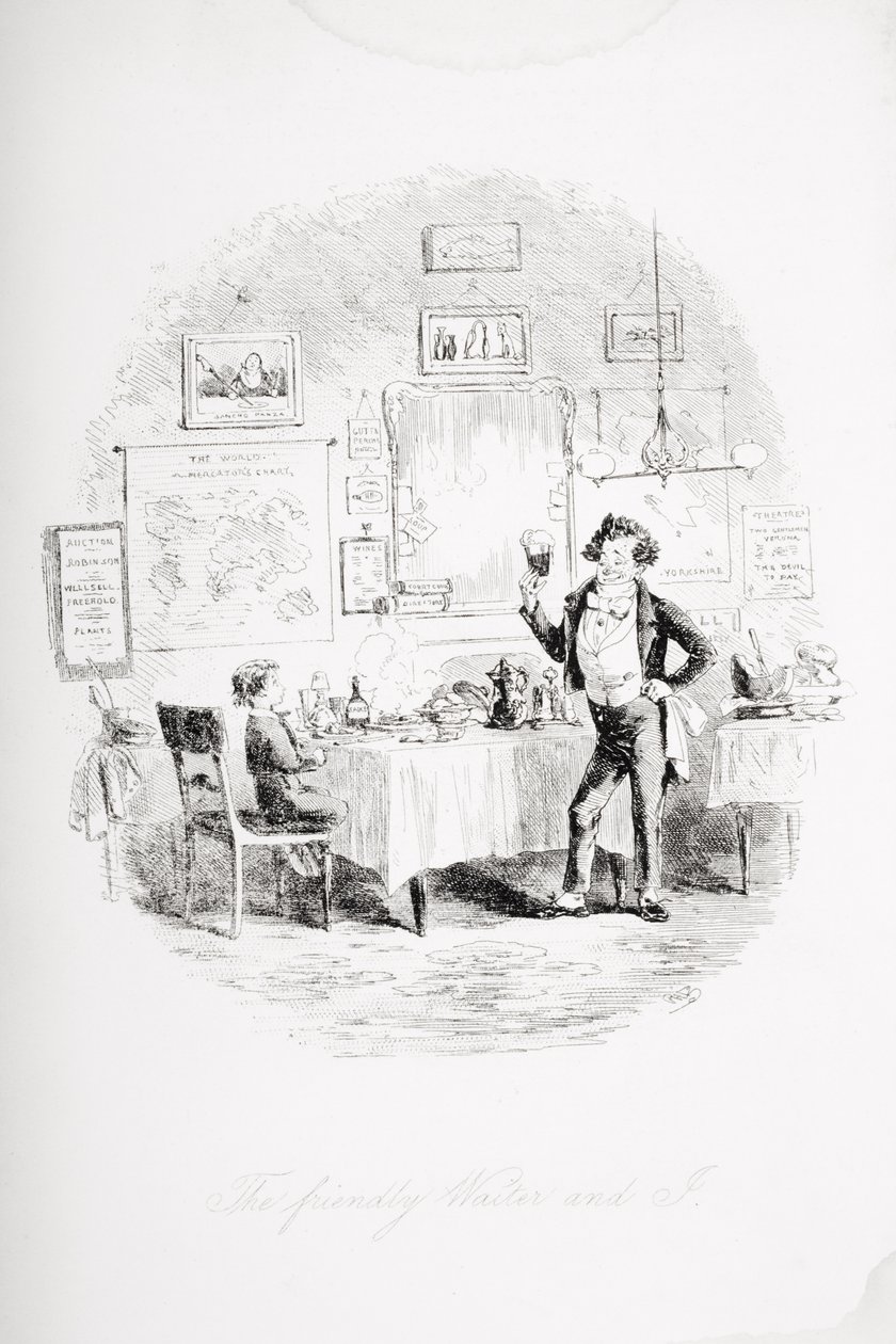 The friendly waiter and I, illustration from 