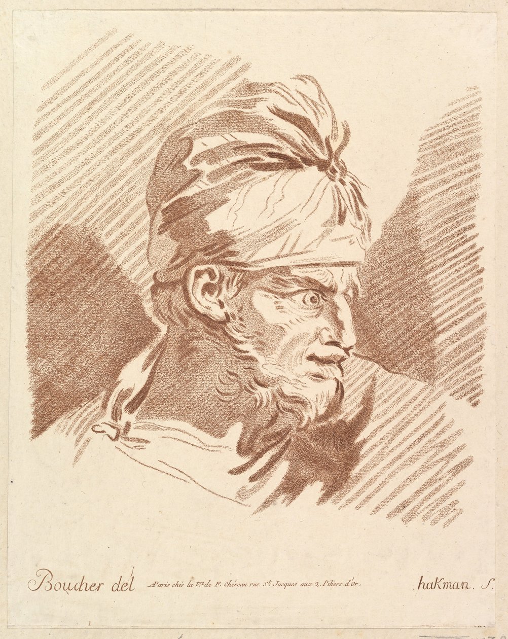 Head of a Man Wearing a Turban, Mid to Late 18th Century by Hakman