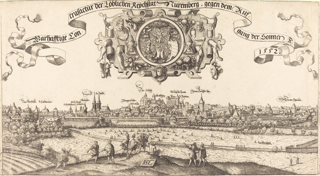 View of Nuremberg from the East (center section) by Hanns Lautensack