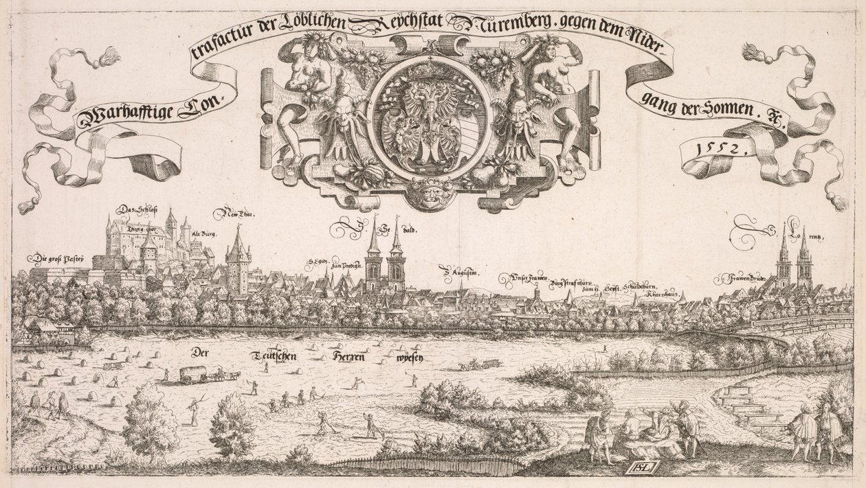 Panoramic View of Nuremberg: Center Portion, 1552 by Hanns Sebald Lautensack