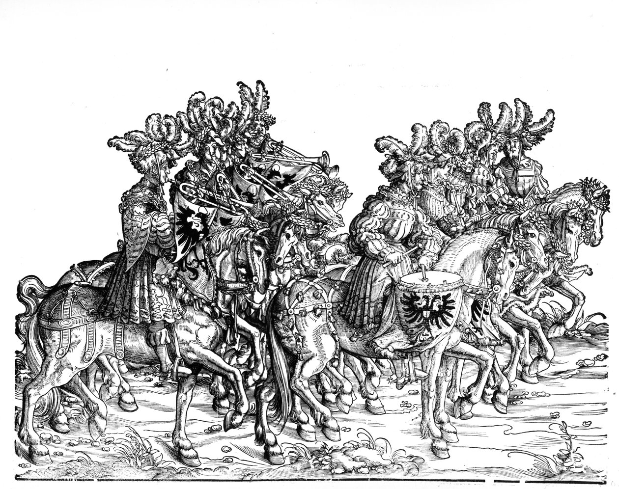 Ten Musicians, from the Triumphal Procession of Maximilian I by Hans Burgkmair