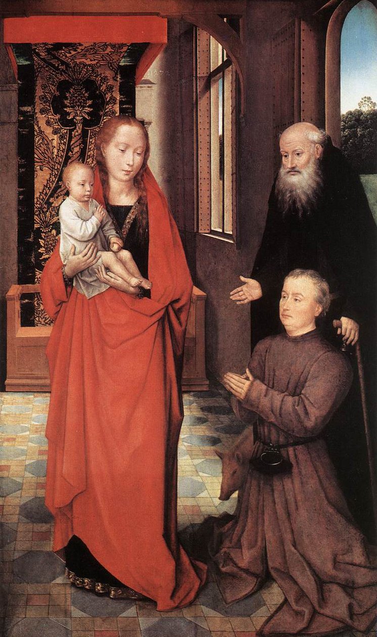 Virgin and Child with St Anthony the Abbot and a Donor by Hans Memling