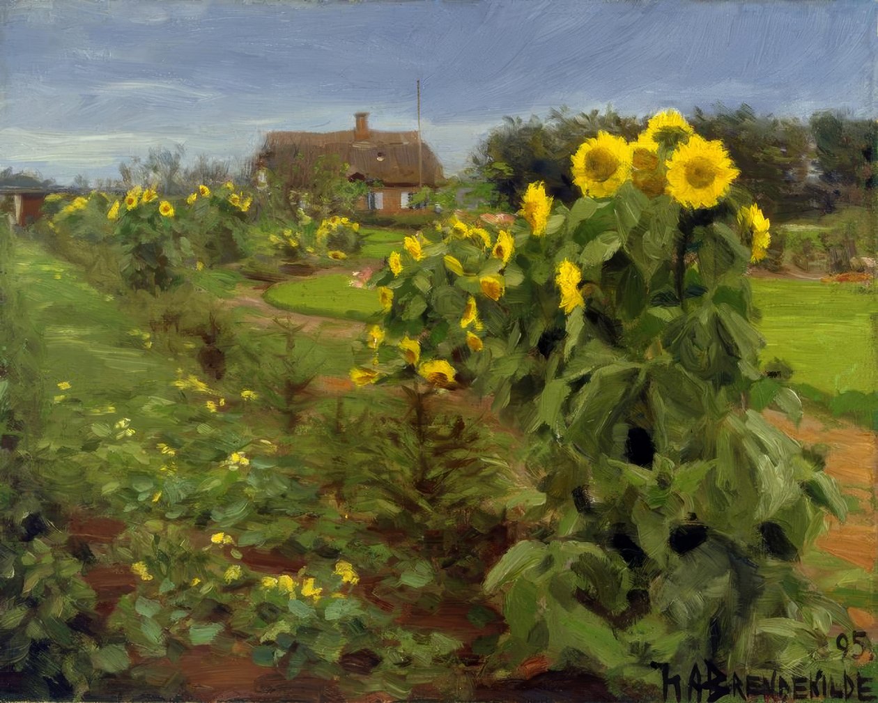 Sunflower Bloom by Hans Andersen Brendekilde: Fine art print