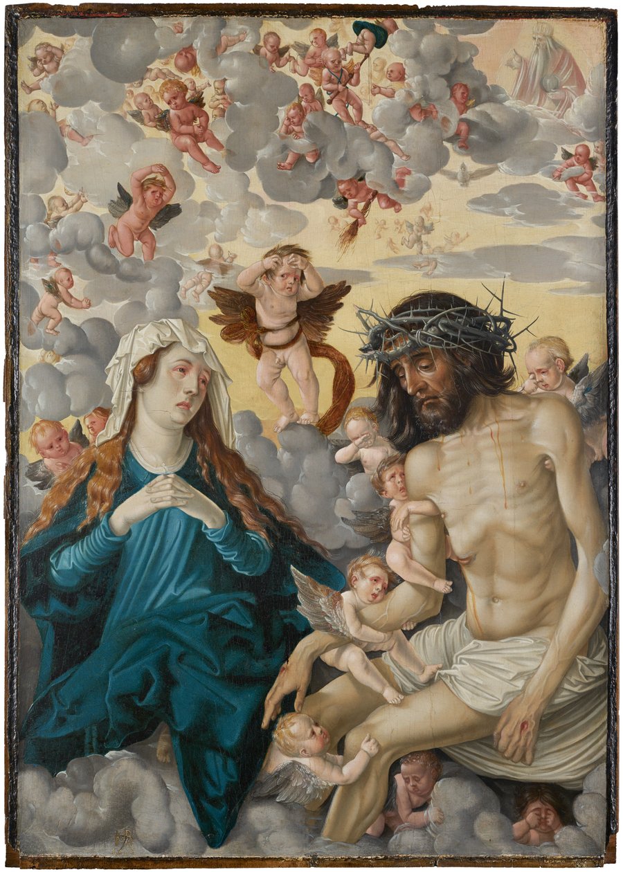 Christ as the Man of Sorrows, Mourned by Mary and Angels by Hans Baldung Grien