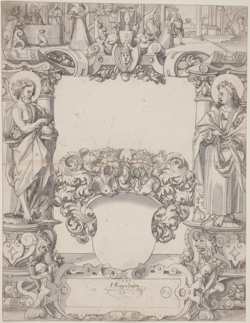 Glass Design with Saint John the Baptist and Saint John the Evangelist by Hans Kaspar Lang the Elder