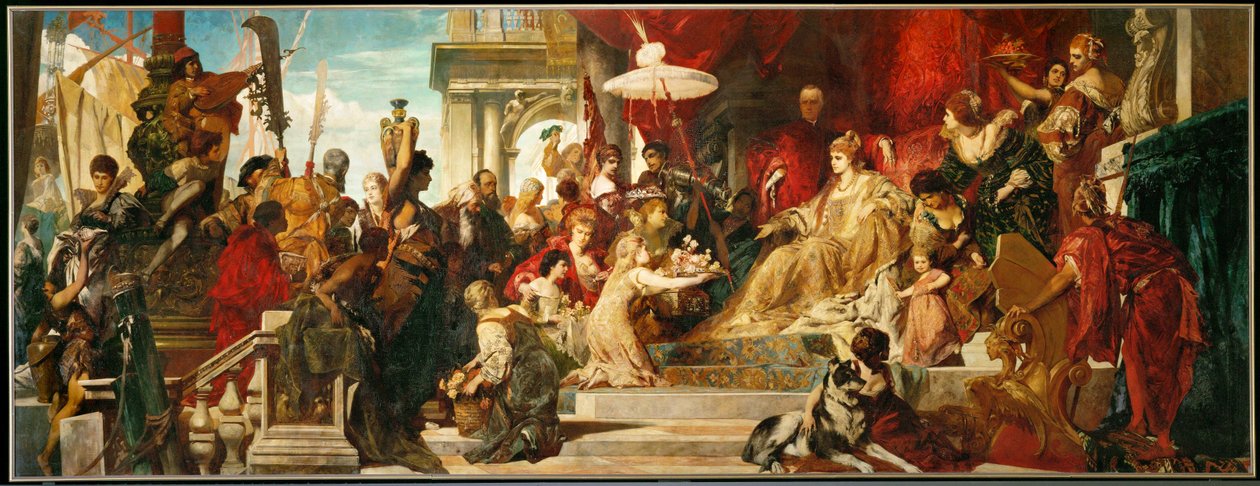Venice Pays Homage to Caterina Cornaro by Hans Makart
