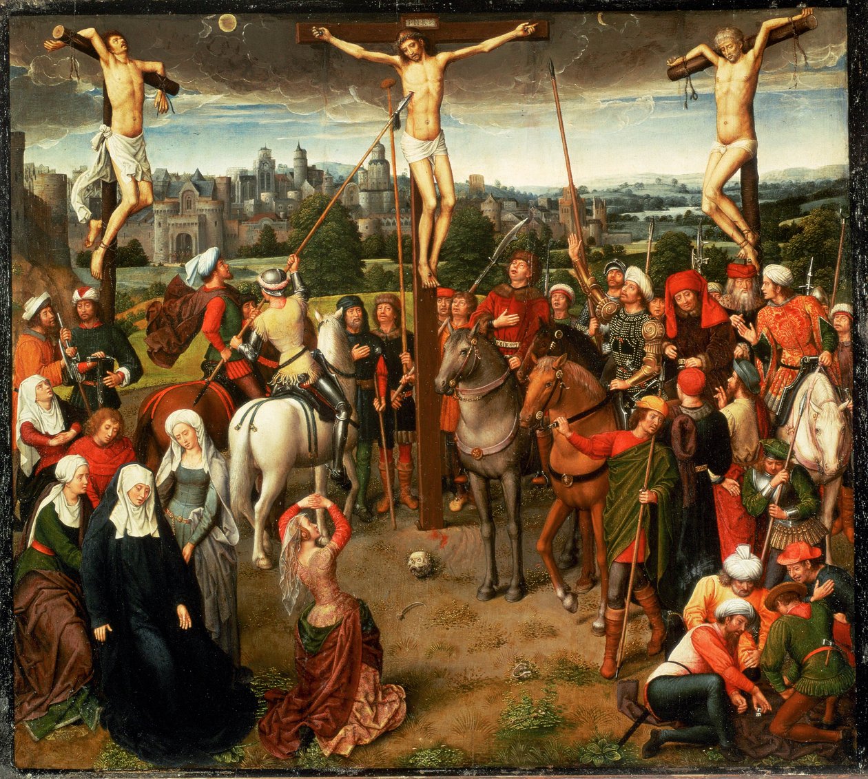 Crucifixion (Centrepiece of a Triptych) by Hans Memling