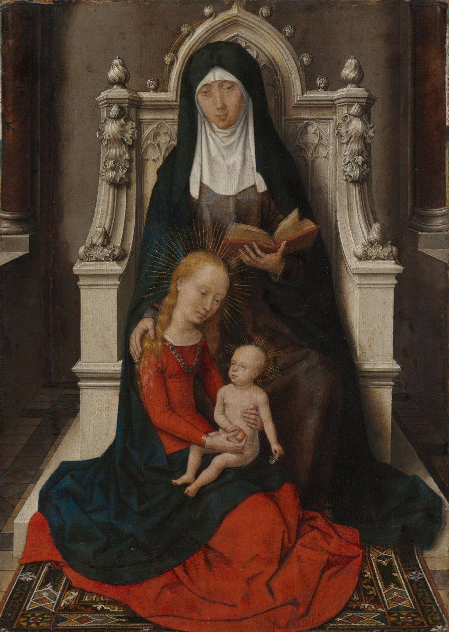 Panel of a Diptych: St. Anne with the Virgin and Child (Separated Outside of Inv.-No. 5) by Hans Memling