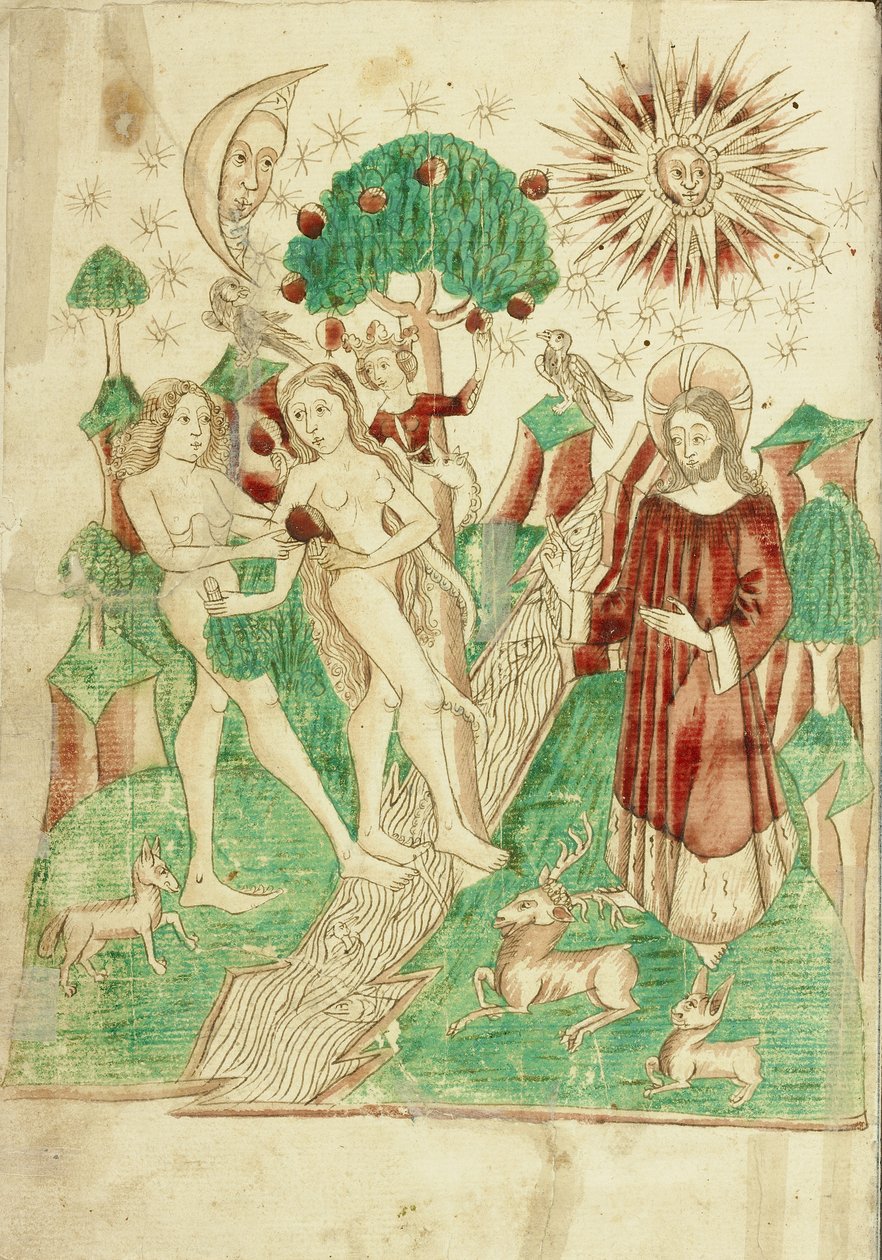 The Garden of Eden and Adam and Eve Eating the Forbidden Fruit by Hans Schilling