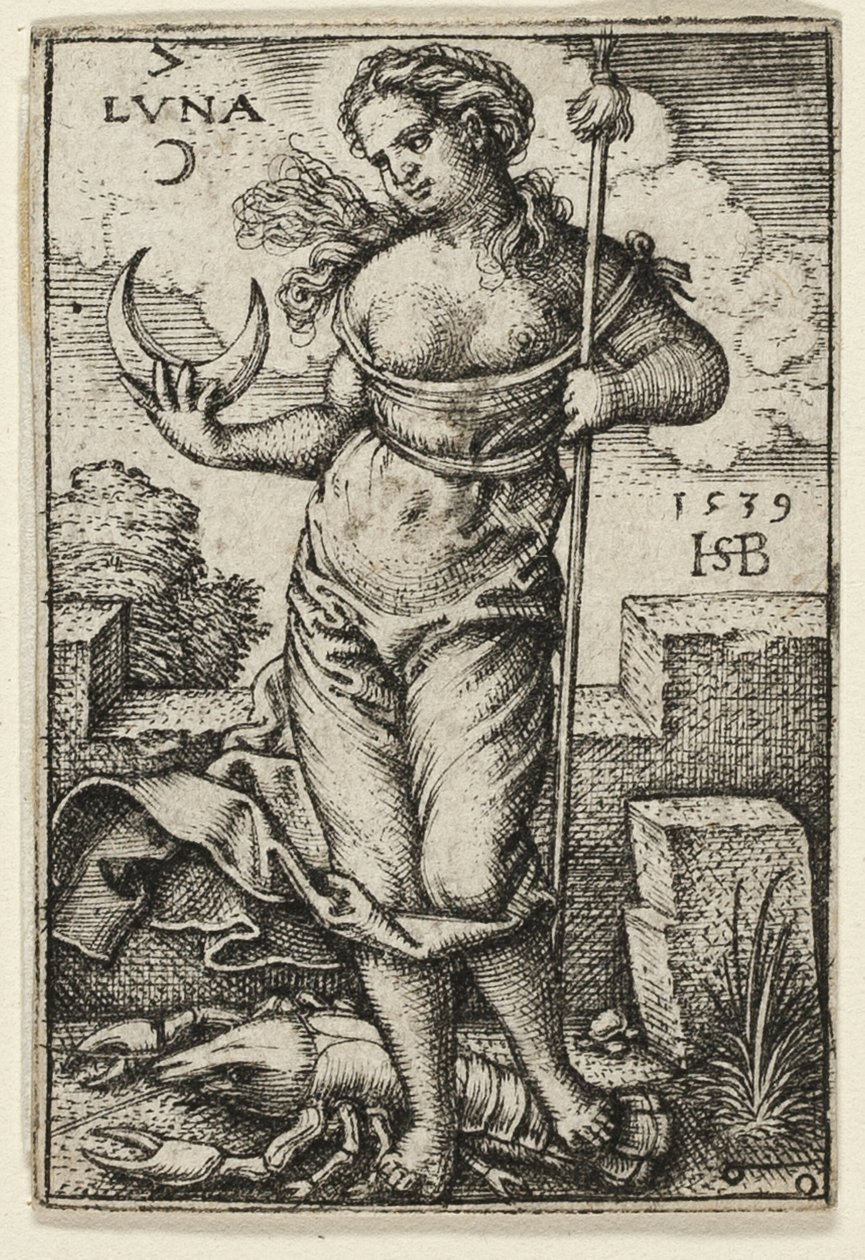 Moon, Plate Seven from The Seven Planets with the Zodiacs by Hans Sebald Beham