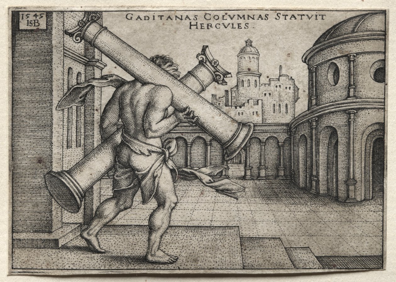 Hercules Carrying the Columns of Gades by Hans Sebald Beham