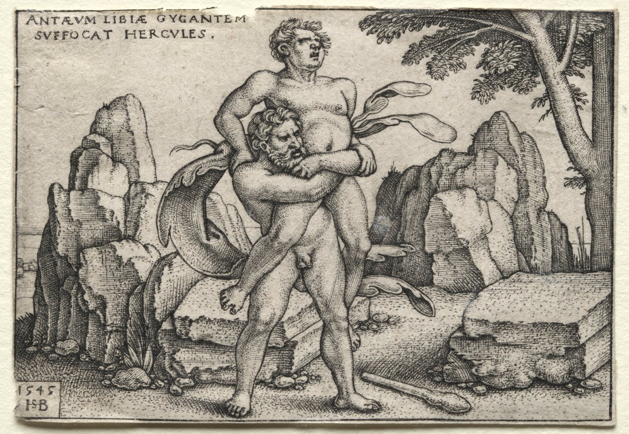 The Labors of Hercules: Hercules Crushing Antaeus by Hans Sebald Beham