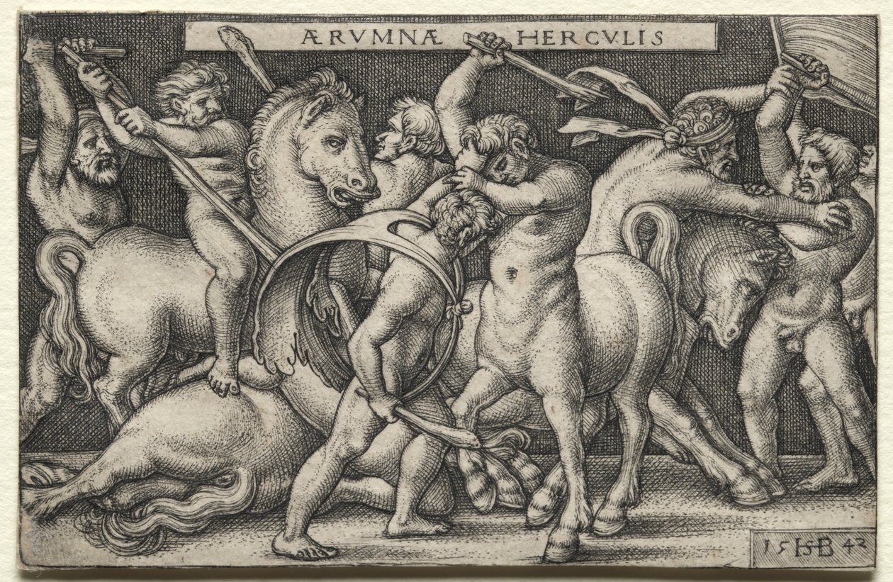 Hercules Defeating the Centaurs by Hans Sebald Beham