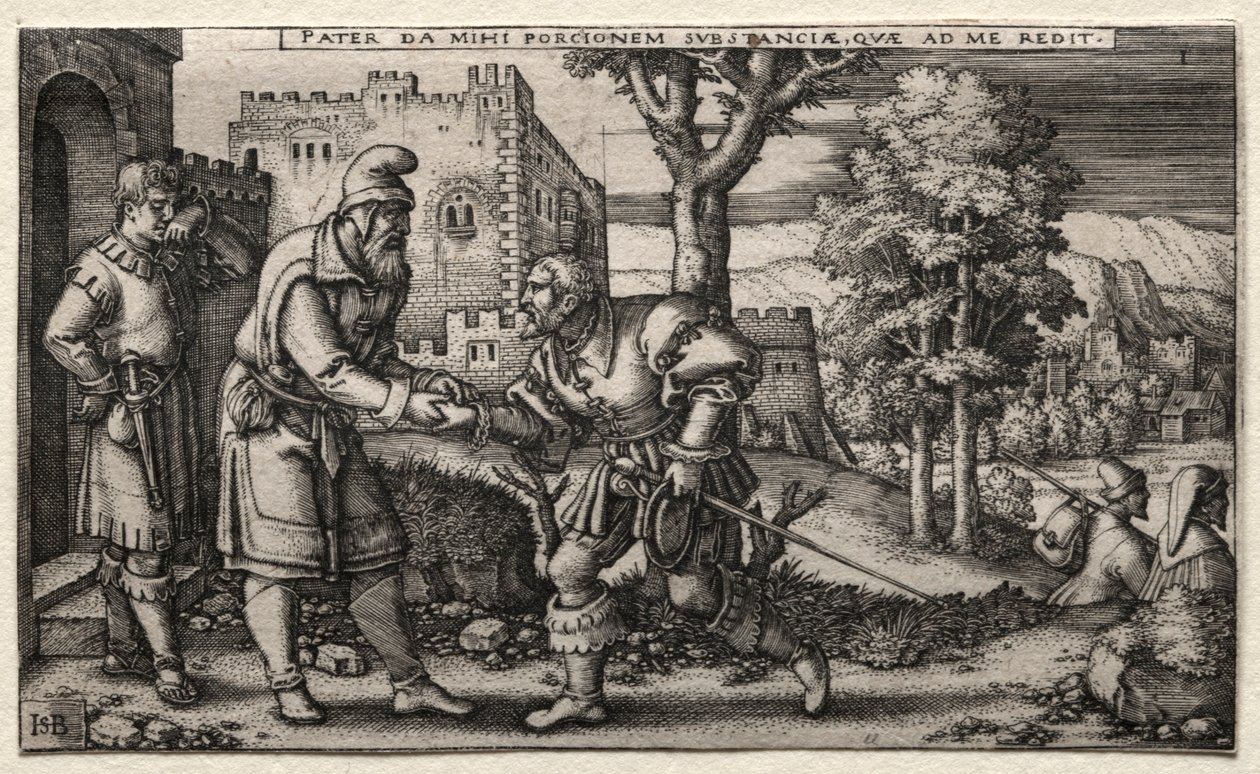 The Prodigal Son: Departure of the Prodigal Son by Hans Sebald Beham