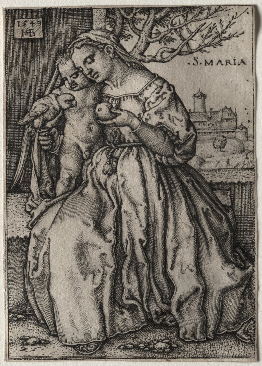 Virgin and Child with Parrot by Hans Sebald Beham