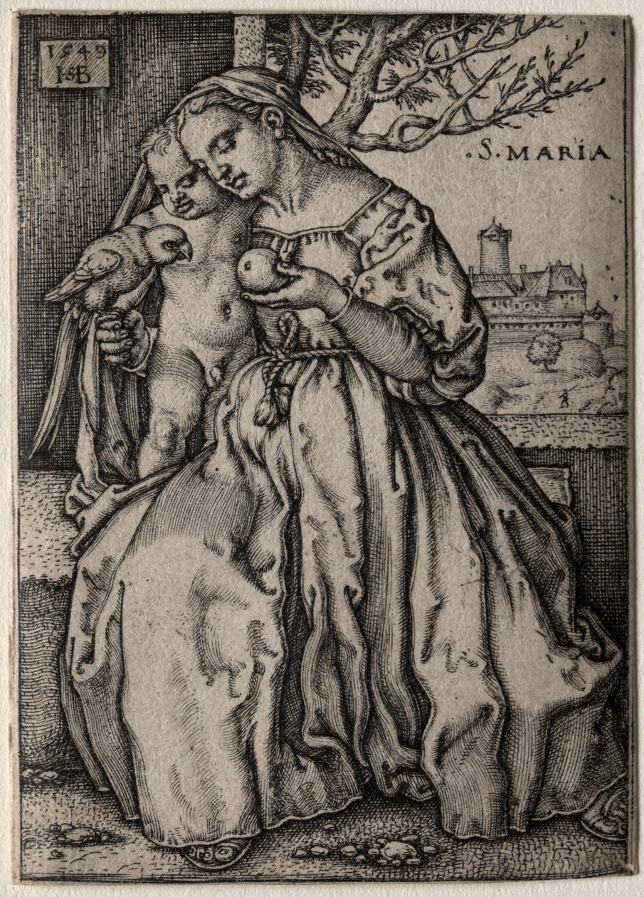Virgin with the Parrot by Hans Sebald Beham