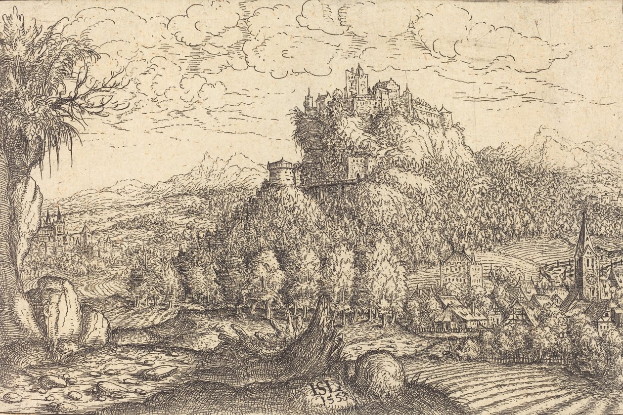 Landscape with a Castle in the Center by Hans Sebald Lautensack