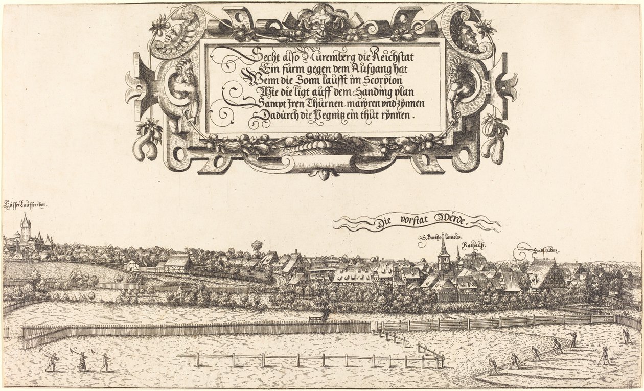 View of Nuremberg from the East (right section), 1552 by Hans Sebald Lautensack