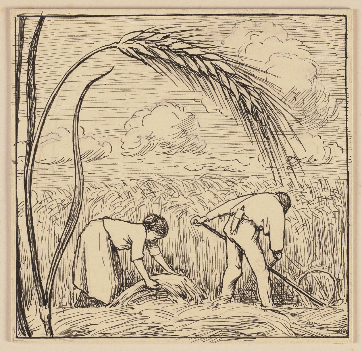 Drawing for the Primer: Ear of Corn by Hans Thoma