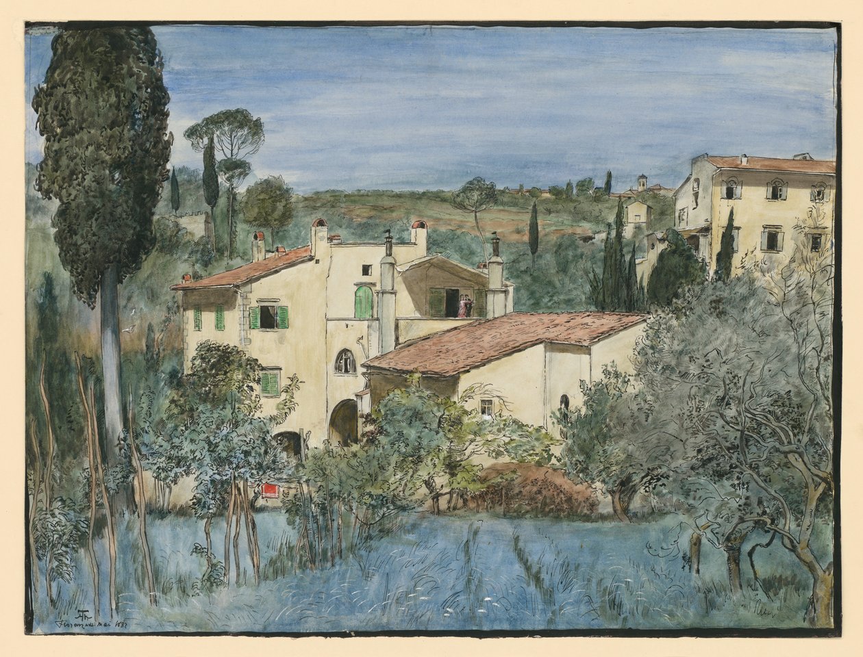 A Villa on the Outskirts of Florence by Hans Thoma