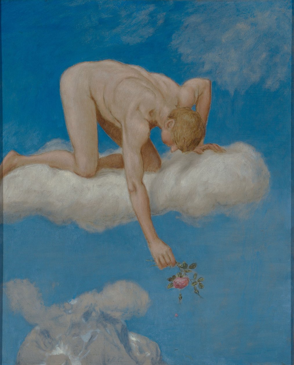 June (Youth with Rose) by Hans Thoma