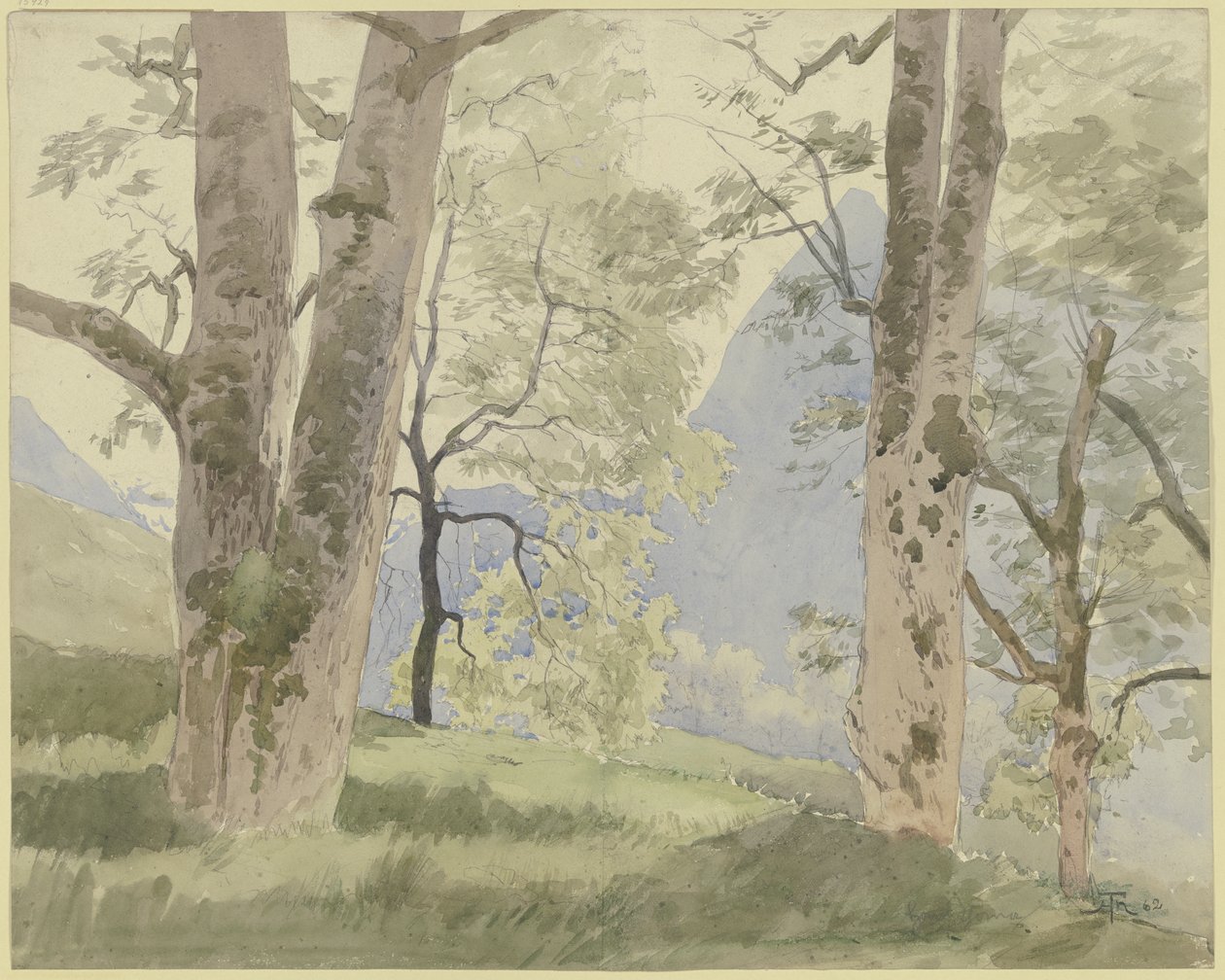 Black Forest Landscape: View from the Edge of the Forest to the Mountains by Hans Thoma