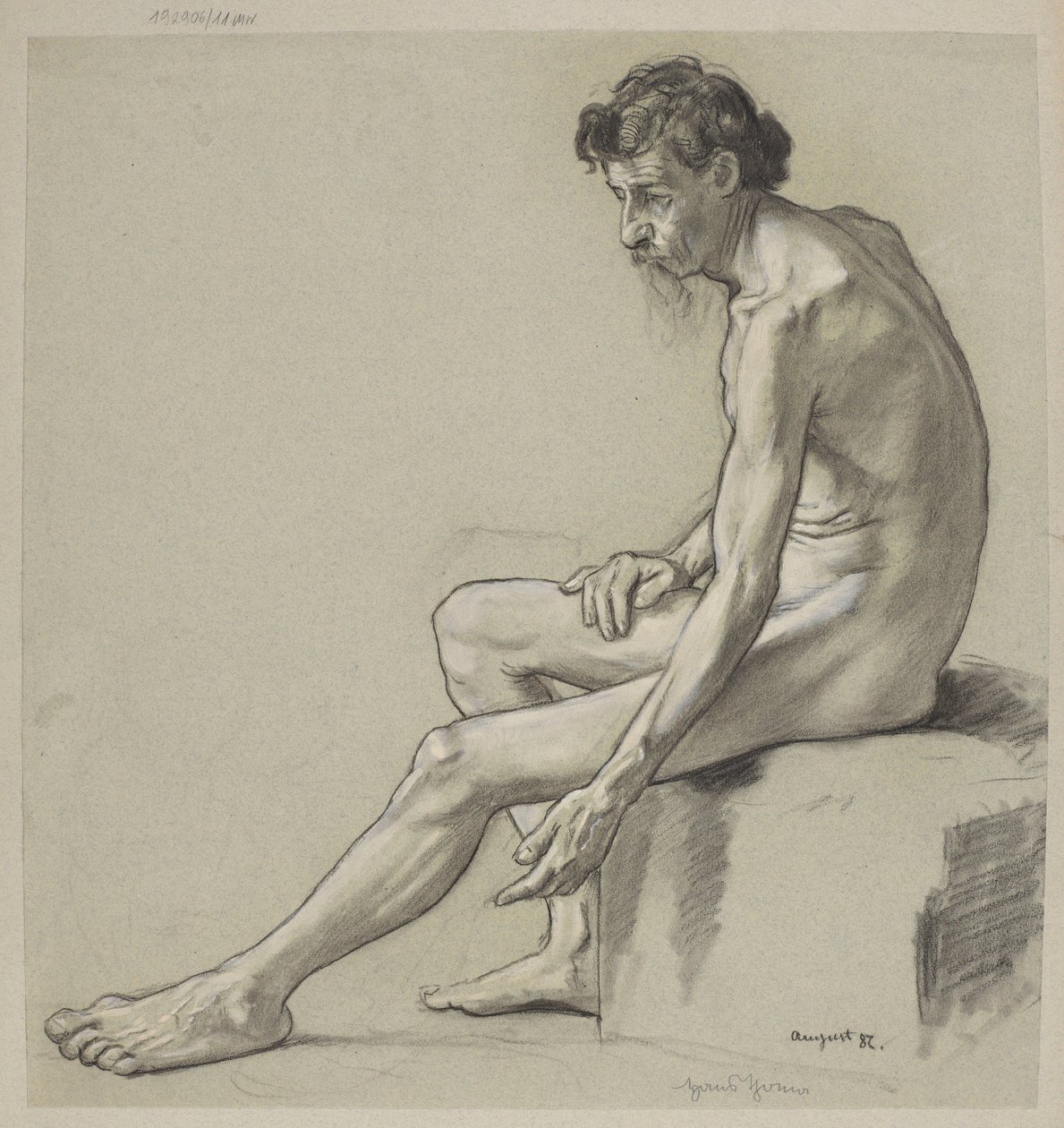 Study of a Male Nude by Hans Thoma