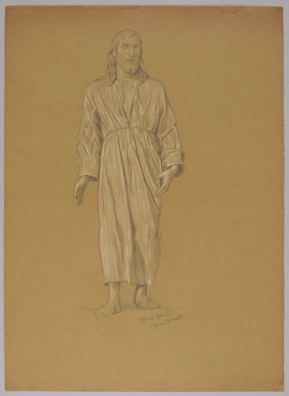 Study of the Figure of Christ (recto and verso) by Hans Thoma
