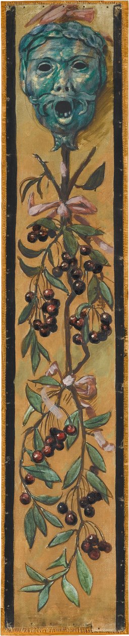 Wall Frieze from the Music Room of the Pringsheim House, Munich: Mask with Screaming Open Mouth, Cherry Branches by Hans Thoma