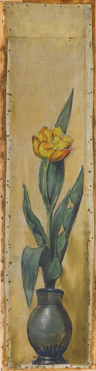 Wall Frieze from the Music Room of the Pringsheim House, Munich: Vase with Yellow Tulip by Hans Thoma