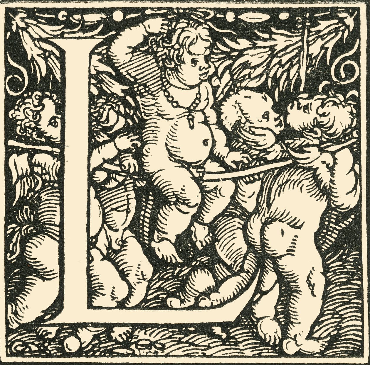 L - An Alphabet by Hans Weiditz, c1520-1521, 1908 by Hans Weiditz