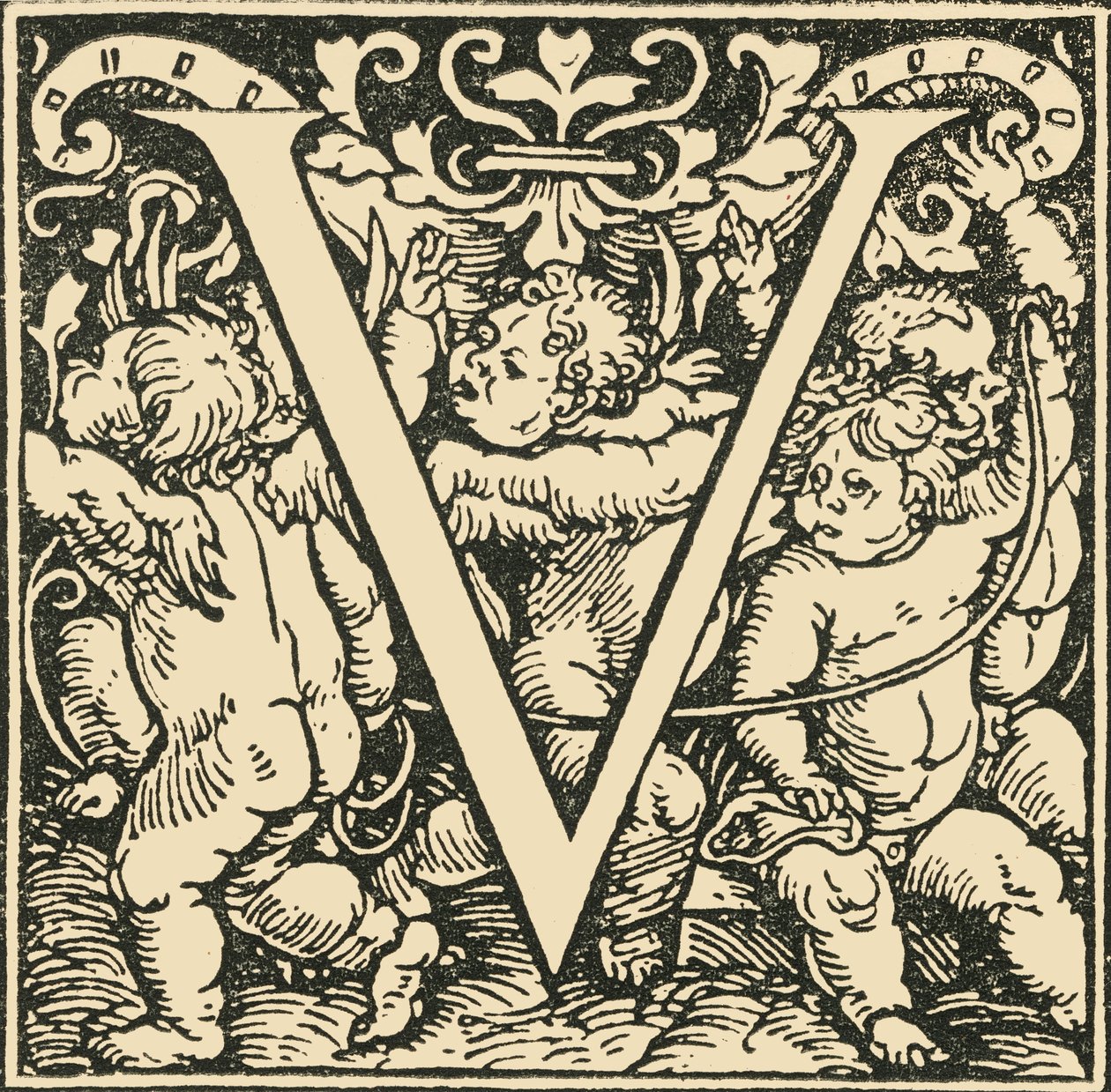 V - An Alphabet by Hans Weiditz, c. 1520-1521, 1908 by Hans Weiditz